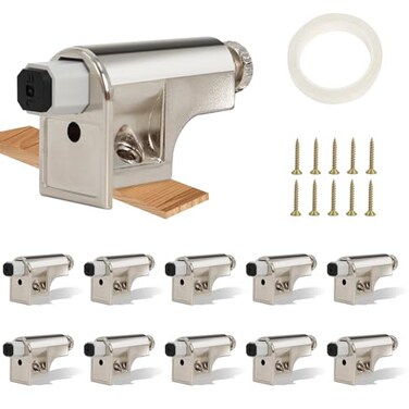 Swess 10 Pack Soft Close Cabinet Hinges with Double Sided Tape Adjustable Soft Close Cabinet Door Damper Slow Close Hinges for Kitchen Cabinets
