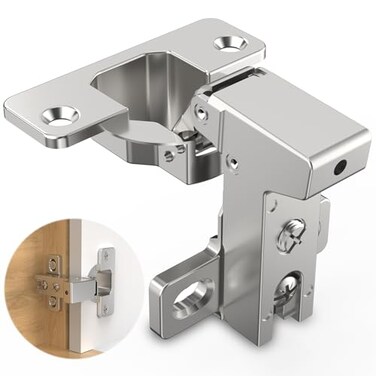 Chibery 10 Pack Face Frame Inset Cabinet Hinges Soft Close 105 Insert Concealed Cabinet Slide on Plate Smooth Slow Self Closing Silent Hardware 3D Heavy Duty for Blind Corner Kitchen Cupboard