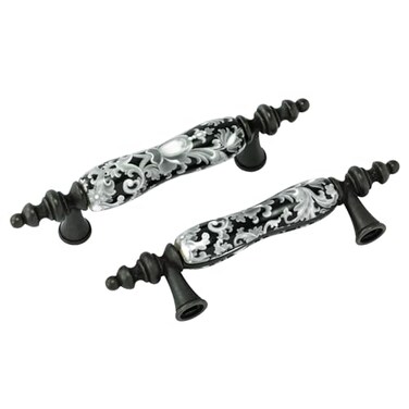 LBFEEL 6 Pack 3 Ceramic Drawer Knob Black and White Rustic Dresser Drawer Pull Handle for Kitchen Cabinet Knob Furniture Hardware 6 376mm Hole Centers