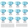 ANJUU 12 Pcs 30mm Diamond Shape Crystal Glass Cabinet Knobs with Screws Drawer Knob Pull Handle Used for Kitchen Dresser Door Cupboard