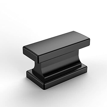 Amerdeco 10 Pack Matte Black Cabinet Knobs 146 Inch37mm Single Hole Cabinet Handles Rectangle Dresser Knobs Drawer Knobs and Pulls for Bathroom Cabinets