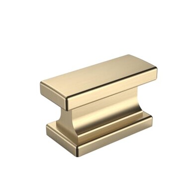 Amerdeco 10 Pack Gold Cabinet Knobs 146 Inch37mm Single Hole Cabinet Handles Rectangle Dresser Knobs Champagne Brass Drawer Knobs and Pulls for Bathroom Cabinets