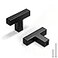 Goldenwarm 20 Pack Black Cabinet Knobs Matte Square Dresser Knobs for cabinets Modern T Bar Black Hardware for Kitchen Bathroom Drawer Pulls