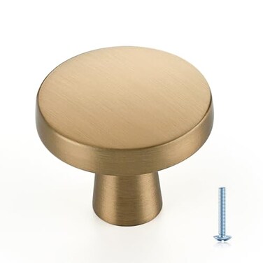 Ravinte 20 Pack Solid Single Hole Kitchen Round Cabinet Knobs Champagne Bronze Pulls Drawer Knobs Kitchen Cabinet Hardware Handles