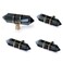 JEREVER 4 Pack Hexagonal Crystal Knobs Wire Wrapped Glass Brass Drawer Pull Cabinet Handle Gold Furniture Hardware for Dresser Kitchen Black