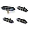 JEREVER 4 Pack Hexagonal Crystal Knobs Wire Wrapped Glass Brass Drawer Pull Cabinet Handle Gold Furniture Hardware for Dresser Kitchen Black