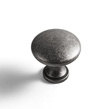 Goo-Ki 6 Pack Weathered Nickel Drawer Knobs Kitchen Cabinet Hardware AntiqueVintage Iron Cabinet Knobs Single HoleScrew Bar Drawer Pulls Dresser Handles
