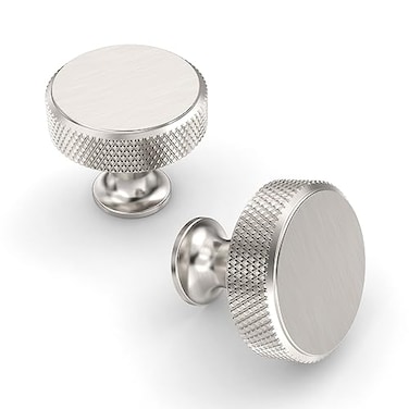 Asidrama 10 Pack Brushed Satin Nickel Kitchen Cabinet Knobs Knurled Dresser Knobs Drawer Knob Cabinet Hardware Aluminum Knob for Dresser Drawers