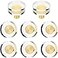 Hotop 8 Pieces Glass Cabinet Knobs 115 Inch Crystal Pulls Gold Cabinet Dresser Handle Bulk Brass Drawer Pull for Furniture Kitchen Cupboard Hardware Office Nightstand Decor Round Style