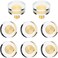 Hotop 8 Pieces Glass Cabinet Knobs 115 Inch Crystal Pulls Gold Cabinet Dresser Handle Bulk Brass Drawer Pull for Furniture Kitchen Cupboard Hardware Office Nightstand Decor Round Style