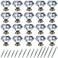 NORTHERN BROTHERS 20 Pack 30mm Crystal Cabinet Knobs Diamond Glass Drawer Knobs with 3 Screw Sizes for Dresser Kitchen Bathroom Bronze