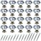 NORTHERN BROTHERS 20 Pack 30mm Crystal Cabinet Knobs Diamond Glass Drawer Knobs with 3 Screw Sizes for Dresser Kitchen Bathroom Bronze