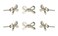 Perilla Home Set of 6 Chrome Bow Knobs Decorative Flower Knobs for Room Kitchen Cabinet Hardware Cupboard Door Knobs Dresser Wardrobe Closet and Drawer Pulls
