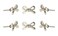 Perilla Home Set of 6 Chrome Bow Knobs Decorative Flower Knobs for Room Kitchen Cabinet Hardware Cupboard Door Knobs Dresser Wardrobe Closet and Drawer Pulls