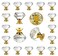 DEELF OUTLET DEELF 26 Packs Kitchen Cabinet Knobs 30 mm Crystal Cabinet Knobs Diamond Dresser Handle Drawer Pulls Dresser Knobs for Cabinets and Drawers Gold Base