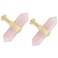mookaitedecor Set of 2 Rose Quartz Double Crystal Points Drawer Knobs with Screws Decorative Stone Cabinet Handle Pulls for Dresser Cupboard Kitchen Decor Brushed Brass
