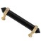 mookaitedecor Brushed Brass with Black Obsidian Double Crystal Points Drawer Pulls Cabinets Handles Door Knobs for Dresser Cupboard Kitchen Decor