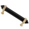 mookaitedecor Brushed Brass with Black Obsidian Double Crystal Points Drawer Pulls Cabinets Handles Door Knobs for Dresser Cupboard Kitchen Decor