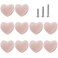 Perphin Ceramic Drawer Knobs Heart Shape Cabinet Dresser Pulls Handles with 3 Sized Screws Kitchen Furniture Knobs for Closet Cupboard Wardrobe 10 Pack Power Pink