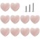 Perphin Ceramic Drawer Knobs Heart Shape Cabinet Dresser Pulls Handles with 3 Sized Screws Kitchen Furniture Knobs for Closet Cupboard Wardrobe 10 Pack Power Pink