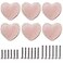 Perphin Ceramic Drawer Knobs Heart Shape Cabinet Dresser Pulls Handles with 3 Sized Screws Kitchen Furniture Knobs for Closet Cupboard Wardrobe 6 Powder Pink