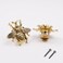 HEVSTIL 2Pack Bee Shape Cabinet KnobNature Theme Single Hole Pulls for Cabinet Dresser Knobs Furniture DoorAntique Gold
