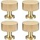 RZDEAL 4pcs Solid Brass Cabinet Knobs Pulls Cabinet Drawer Dresser Gold Knobs Modern Handles1x125mmx25mmBrushed Brass Finish