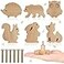 Qunclay 6 Sets Wooden Animal Dresser Knobs Decorative Nursery Wood Drawer Pulls with Screws Furniture Pulls Handles for Nursery Home Bedroom Kitchen Cabinets Hardware Cupboard Forest Animal