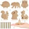 Qunclay 6 Sets Wooden Animal Dresser Knobs Decorative Nursery Wood Drawer Pulls with Screws Furniture Pulls Handles for Nursery Home Bedroom Kitchen Cabinets Hardware Cupboard Forest Animal