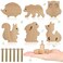 Qunclay 6 Sets Wooden Animal Dresser Knobs Decorative Nursery Wood Drawer Pulls with Screws Furniture Pulls Handles for Nursery Home Bedroom Kitchen Cabinets Hardware Cupboard Forest Animal