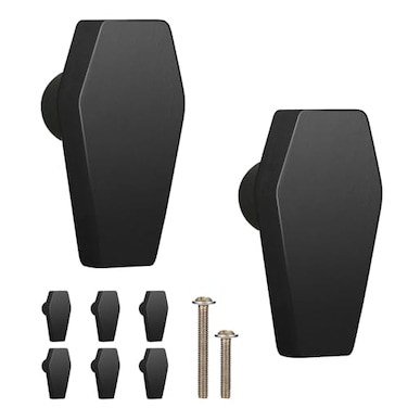 Gothvanity Gothic Coffin Cabinet Knobs 8 Pack Black Spooky Dark Aesthetic Decor Wooden Drawer Pulls for Kitchen Cabinet Dresser Cupboard 26x13 Inches