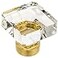 Cosmas 5 Pack 6377BBC Brushed Brass Cabinet Hardware Square Knob with Clear Glass 138 Squared
