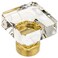 Cosmas 5 Pack 6377BBC Brushed Brass Cabinet Hardware Square Knob with Clear Glass 138 Squared