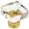 Cosmas 5 Pack 6377BBC Brushed Brass Cabinet Hardware Square Knob with Clear Glass 138 Squared