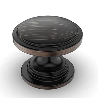 Amerdeco 10 Pack 114 inch Kitchen Cabinet Knobs Oil Rubbed Bronze Cabinet Knobs Bedroom Dresser Drawer Knobs Single Hole Cabinet Handles