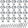 NORTHERN BROTHERS 20 Pack 30mm Crystal Cabinet Knobs Diamond Glass Drawer Knobs with 3 Screw Sizes for Dresser Kitchen Bathroom Silver