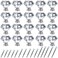 NORTHERN BROTHERS 20 Pack 30mm Crystal Cabinet Knobs Diamond Glass Drawer Knobs with 3 Screw Sizes for Dresser Kitchen Bathroom Silver