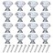 YourGift 16 Pack Drawer Knobs Diamond Shaped Crystal Glass 30mm Cabinet Knobs Pull Handles Silver