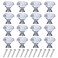 YourGift 16 Pack Drawer Knobs Diamond Shaped Crystal Glass 30mm Cabinet Knobs Pull Handles Silver