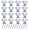 YourGift 16 Pack Drawer Knobs Diamond Shaped Crystal Glass 30mm Cabinet Knobs Pull Handles Silver