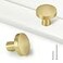 goldenwarm Gold Cabinet Knob Brushed Brass Dresser Drawer Knobs LS5310GD Round Knobs for Closet Decorative Bedroom Cabinet Door Knobs Bathroom Hardware 15 Pieces