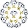 NORTHERN BROTHERS 10 Pack 30mm Crystal Cabinet Knobs Diamond Glass Drawer Knobs with 3 Screw Sizes for Dresser Kitchen Bathroom Gold