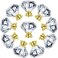 NORTHERN BROTHERS 10 Pack 30mm Crystal Cabinet Knobs Diamond Glass Drawer Knobs with 3 Screw Sizes for Dresser Kitchen Bathroom Gold