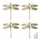 UniDes 4 Pcs Brass Drawer Pull Knob Gold Cabinet Dreeser Handle Dragonfly Designed for Modern Home