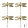 UniDes 4 Pcs Brass Drawer Pull Knob Gold Cabinet Dreeser Handle Dragonfly Designed for Modern Home