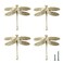 UniDes 4 Pcs Brass Drawer Pull Knob Gold Cabinet Dreeser Handle Dragonfly Designed for Modern Home