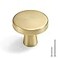Goldenwarm 10Pack Brushed Gold Drawer Knobs for Cabinets Brushed Brass Round Cabinet Knobs for Dresser Drawers