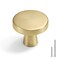Goldenwarm 10Pack Brushed Gold Drawer Knobs for Cabinets Brushed Brass Round Cabinet Knobs for Dresser Drawers