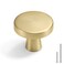Goldenwarm 10Pack Brushed Gold Drawer Knobs for Cabinets Brushed Brass Round Cabinet Knobs for Dresser Drawers