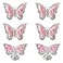 Xinally Butterfly Cabinet Knobs6 Pieces Butterfly Knobs Single Hole Pulls Handles Decorative Door Cabinet Drawer Cupboard Furniture Door Wardrobe Pink